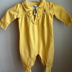 Polo Ralph Lauren onesie, yellow size 3 months